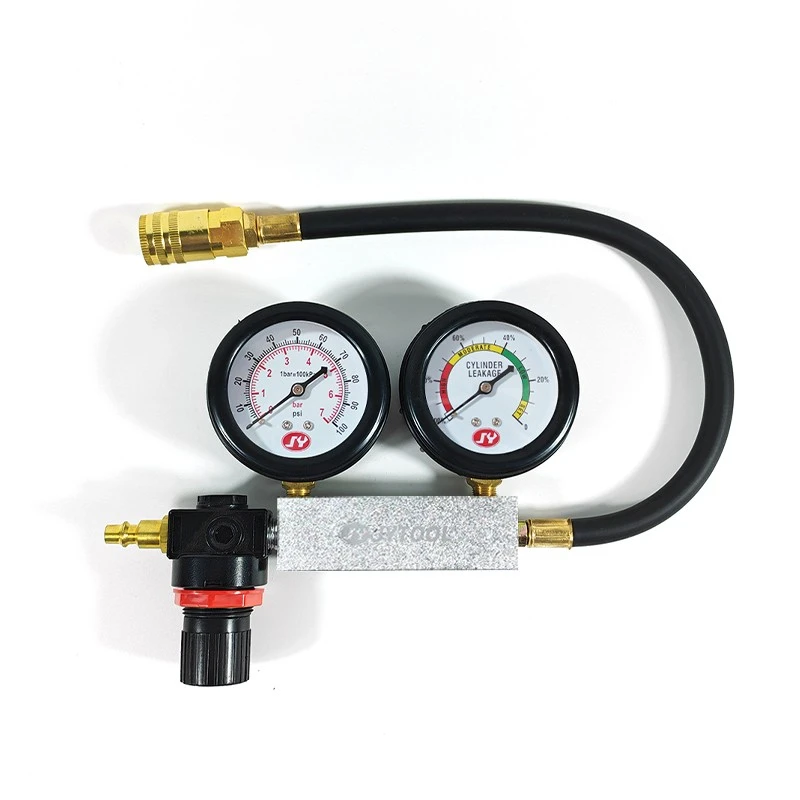 Engine Cylinder Dual Gauge Leakdown Tester Kit-2